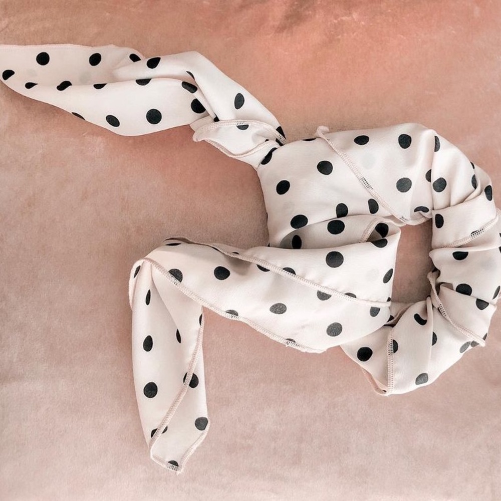Polka dot hair scarf
